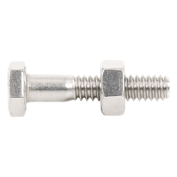 Paquete de 6 tornillos con tuercas de acero inoxidable 1/4 x 1 1/4”.