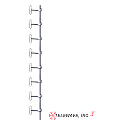 Antena Base UHF, de 8 Dipolos, Rango de Frecuencia 406 - 512 MHz.