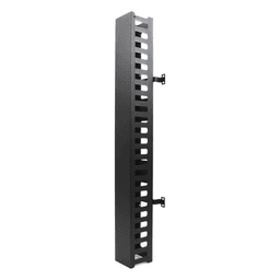 Organizador de Cable Vertical / 24 UR / Acero Sólido / Capacidad 260 Cables Cat5 / Tapa Protectora / Compatible Serie EIRL