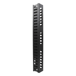 Organizador de Cable Vertical / 24 UR / Acero Sólido / Capacidad 260 Cables Cat5 / Tapa Protectora / Compatible Serie EIRL