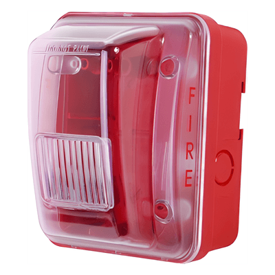 Cubierta para instalar sirenas estrobo en exterior compatible con estrobos sirenas Hochiki color rojo