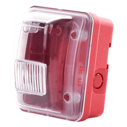 Cubierta para instalar sirenas estrobo en exterior compatible con estrobos sirenas Hochiki color rojo