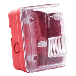 Cubierta para instalar sirenas estrobo en exterior compatible con estrobos sirenas Hochiki color rojo