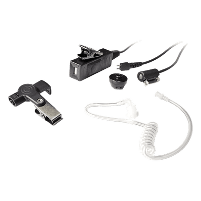 Micrófono de Solapa / 3 Hilos / Tubo Acústico PU Grado Médico / PTT 220,000 Ciclos / Quick Connect / Fijación por Tornillos