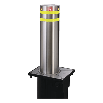 Pilona o Bolardo Neumático / 100% Acero Inoxidable / Alta Velocidad / 275MM Diámetro / Acabado de Lujo