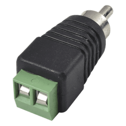 Adaptador RCA Macho Tipo Jack Polarizado / Terminales Tipo Tornillo / Polarizado (+/-) / Recomendado para Video y Audio en Sistemas de Video Vigilancia a 2 Hilos