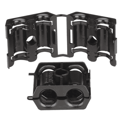 Sujetador Doble de Plástico para Cable con Diámetro de 6 a 8 mm (0.24 a 0.31 Pulgadas). Paquete de 10 Piezas