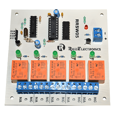 Tarjeta decodificadora para radio switch 5 zonas con DTMF.