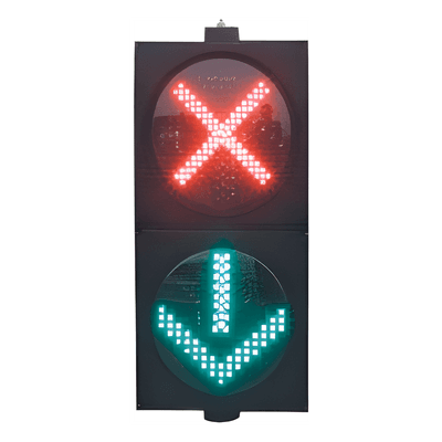 Semáforo Doble con Indicador Alto y Siga.
