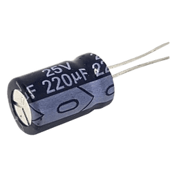  Capacitor Electrolítico Radial de Aluminio, 220 µFd, 25 Vcc, 105 °C, 8 x 11 mm.