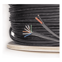Bobina de Cable Siamés Cat5e CCA + 2 Cables Gruesos (16 AWG) para Alimentar Cámaras Más Lejos / 305 Metros (1000 Pies) / Instalación en Exterior / Uso Industrial para Climas Extremos