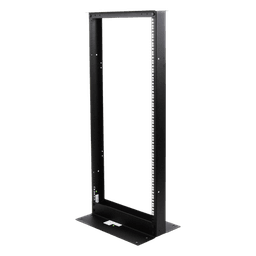 Rack de 2 Postes, Estándar 19", 24 Unidades, Fabricado en Acero, Base "L" para Anclar a Piso.