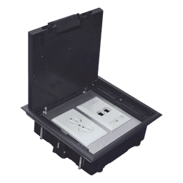 Caja de Piso para Dos Módulos Universales (Socket M2), para Alimentación Eléctrica y Redes de Datos (11000-33401) No Incluye Faceplates