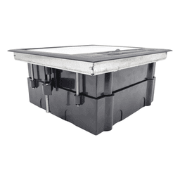 Caja de Piso para Cuatro Módulos Universales (Socket M4), para Alimentación Eléctrica y Redes de Datos (11000-43401) No Incluye Faceplates