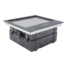 Caja de Piso para Cuatro Módulos Universales (Socket M4), para Alimentación Eléctrica y Redes de Datos (11000-43401) No Incluye Faceplates