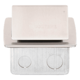 Mini Caja de Piso Rectangular en Acero Inoxidable con 2 Contactos Eléctricos (11000-21201)