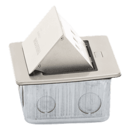 Mini Caja de Piso Rectangular para Datos y Conectores Tipo Keystone, Color y Material en Acero Inoxidable (3 Puertos) (11000-21202)