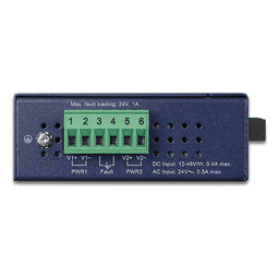 Convertidor de Medios Industrial, Multimodo, Puertos 10/100 Base-TX a 100 Base-FX, Interfaz SC, Hasta 2 km, Carcasa IP30, Soporta Temperatura de -40 a 75°C.