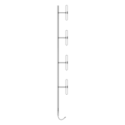 Antena Base 4 Dipolos, 138-174 MHz, 8.5 dBd, Radiación Offset, 300 Watt, N Macho, Inclinación Opcional "Tilt" de 0, 2, 4, 6 u 8 Grados. SD214SF2P4SNM(D00) .