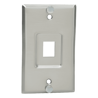 Placa de Pared Telefónica, Salida de 1 Puerto Keystone, de Acero Inoxidable