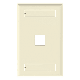 Placa de Pared Vertical, Salida Para 1 Puerto Keystone, Con Espacios Para Etiquetas, Color Marfil
