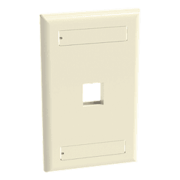 Placa de Pared Vertical, Salida Para 1 Puerto Keystone, Con Espacios Para Etiquetas, Color Marfil