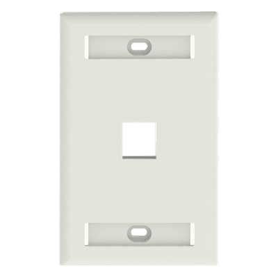 Placa de Pared Vertical, Salida Para 1 Puerto Keystone, Con Espacios Para Etiquetas, Color Blanco Mate