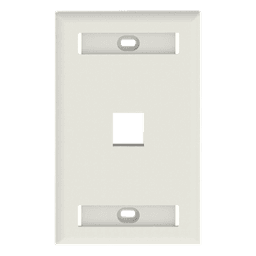 Placa de Pared Vertical, Salida Para 1 Puerto Keystone, Con Espacios Para Etiquetas, Color Blanco Mate