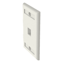 Placa de Pared Vertical, Salida Para 1 Puerto Keystone, Con Espacios Para Etiquetas, Color Blanco Mate