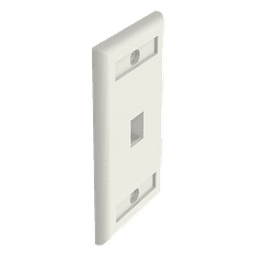 Placa de Pared Vertical, Salida Para 1 Puerto Keystone, Con Espacios Para Etiquetas, Color Blanco Mate