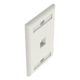 Placa de Pared Vertical, Salida Para 1 Puerto Keystone, Con Espacios Para Etiquetas, Color Blanco Mate