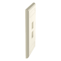 Placa de Pared Vertical, Salida Para 2 Puertos Keystone, Con Espacios Para Etiquetas, Color Marfil