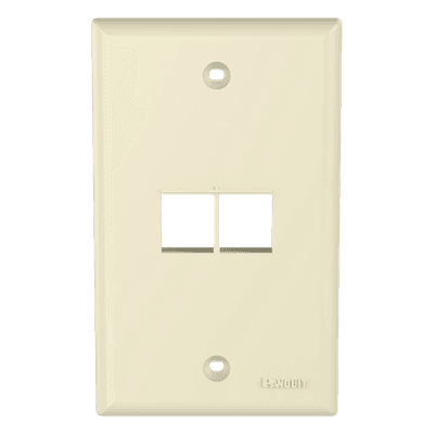 Placa de Pared Vertical, Salida Para 2 Puertos Keystone, Color Marfil