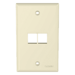 Placa de Pared Vertical, Salida Para 2 Puertos Keystone, Color Marfil