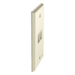 Placa de Pared Vertical, Salida Para 2 Puertos Keystone, Color Marfil