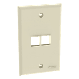 Placa de Pared Vertical, Salida Para 2 Puertos Keystone, Color Marfil