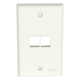 Placa de Pared Vertical, Salida Para 2 Puertos Keystone, Color Blanco Mate