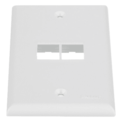 Placa de Pared Vertical, Salida Para 2 Puertos Keystone, Color Blanco