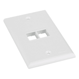 Placa de Pared Vertical, Salida Para 2 Puertos Keystone, Color Blanco
