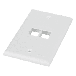 Placa de Pared Vertical, Salida Para 2 Puertos Keystone, Color Blanco