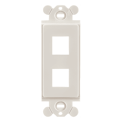 Marco de Módulo Dúplex, Para Placas Frontales Estándar GFCI, Acepta 2 Módulos Keystone, Color Blanco