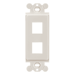 Marco de Módulo Dúplex, Para Placas Frontales Estándar GFCI, Acepta 2 Módulos Keystone, Color Blanco