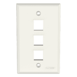 Placa de Pared Vertical, Salida Para 3 Puertos Keystone, Color Blanco Mate