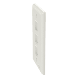 Placa de Pared Vertical, Salida Para 3 Puertos Keystone, Color Blanco Mate