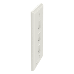 Placa de Pared Vertical, Salida Para 3 Puertos Keystone, Color Blanco Mate