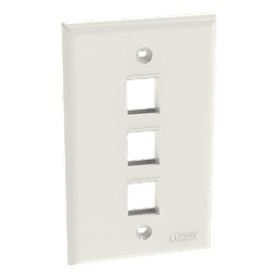 Placa de Pared Vertical, Salida Para 3 Puertos Keystone, Color Blanco Mate