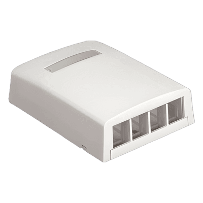Caja de Montaje en Superficie, Para 4 Módulos Keystone, Color Blanco