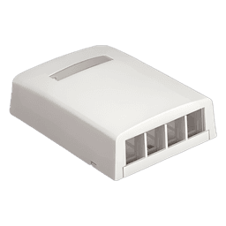 Caja de Montaje en Superficie, Para 4 Módulos Keystone, Color Blanco