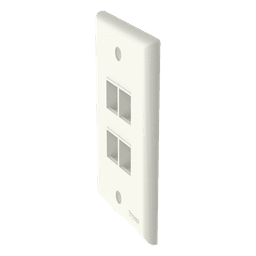 Placa de Pared Vertical, Salida Para 4 Puertos Keystone, Color Blanco Mate