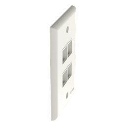 Placa de Pared Vertical, Salida Para 4 Puertos Keystone, Color Blanco Mate
